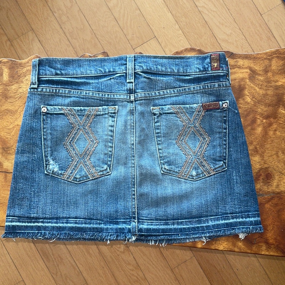 7 for all mankind jeans mini skirt, size 27. - Picture 2 of 13